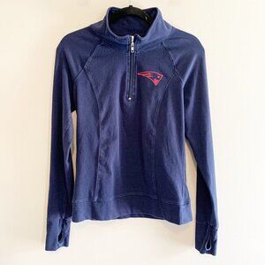 PINK Victoria's Secret NFL New England Patriots Mock Neck 3/4 Zip Sweatshirt